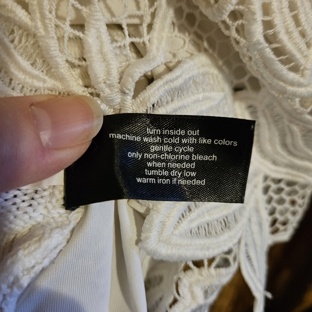 Lane Bryant-Cream Pullover Sweater with Lace Front Overlay-Plus Size 18/20 - Picture 6 of 6